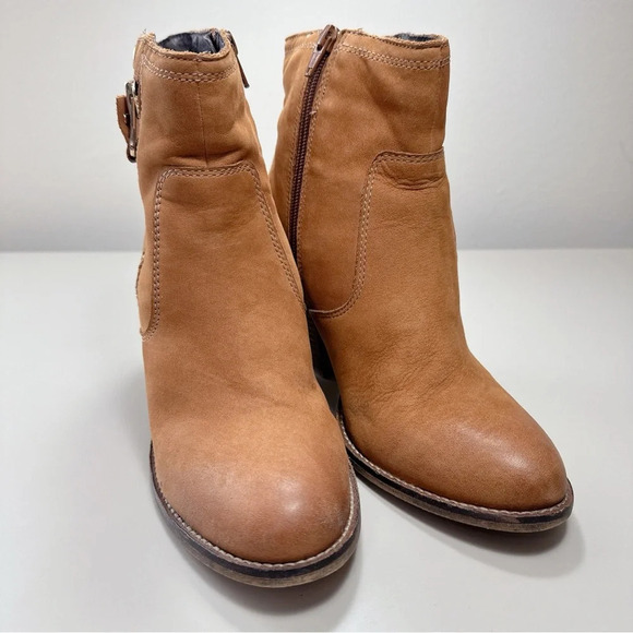 Aldo Shoes - Aldo Womens 9 Suede Leather Heeled Ankle Bootie Brown Color